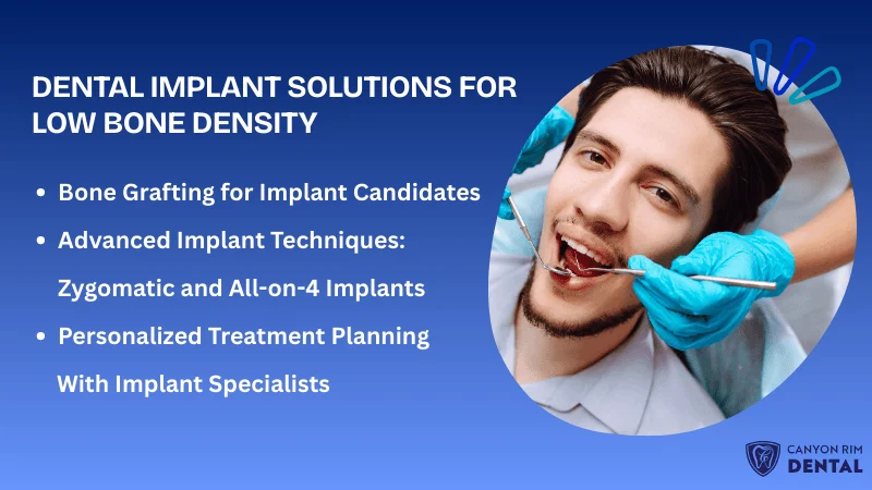 Dental implant solutions for low bone density